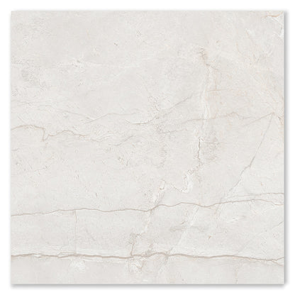 Wondrous Nexo White Marble Effect Polished Porcelain Tile (Sample)