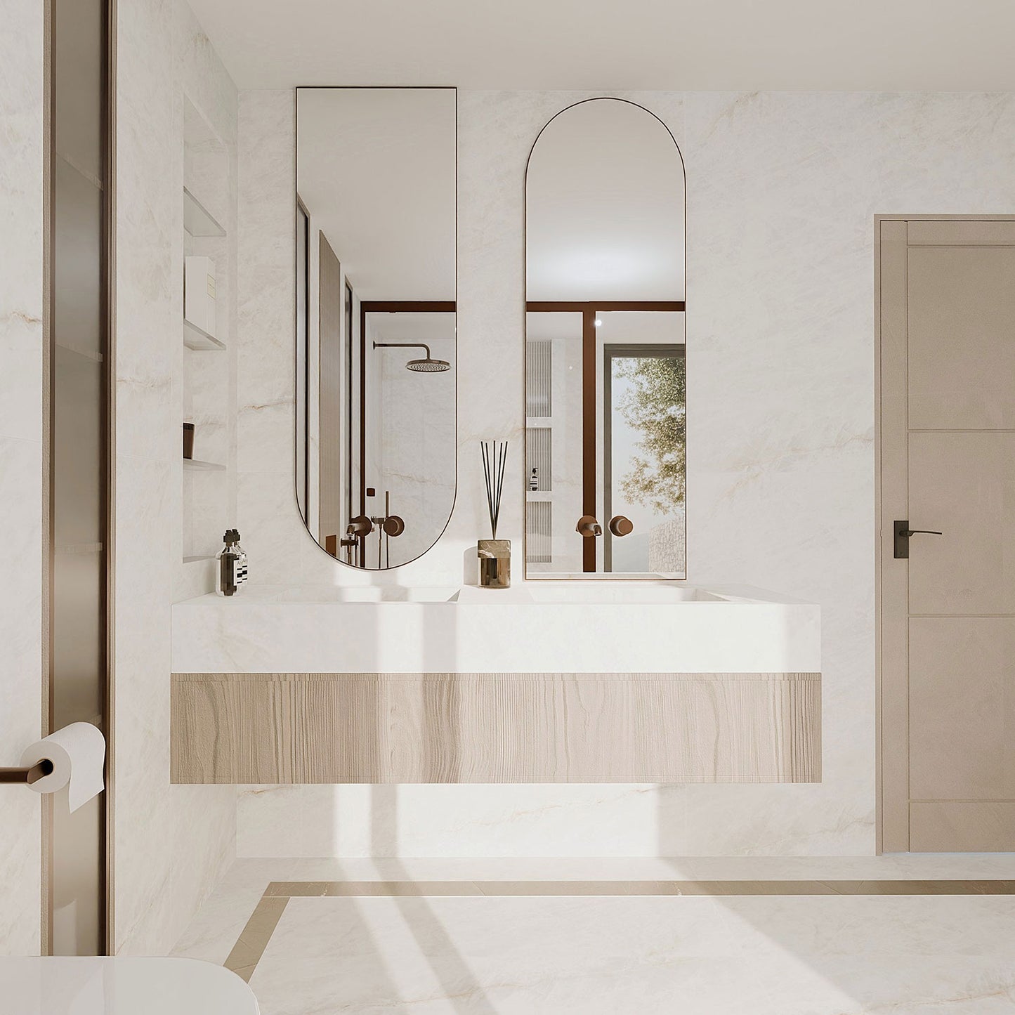 Gemstone White Silk Matt Finish Onyx Effect Porcelain Tile 600x1200