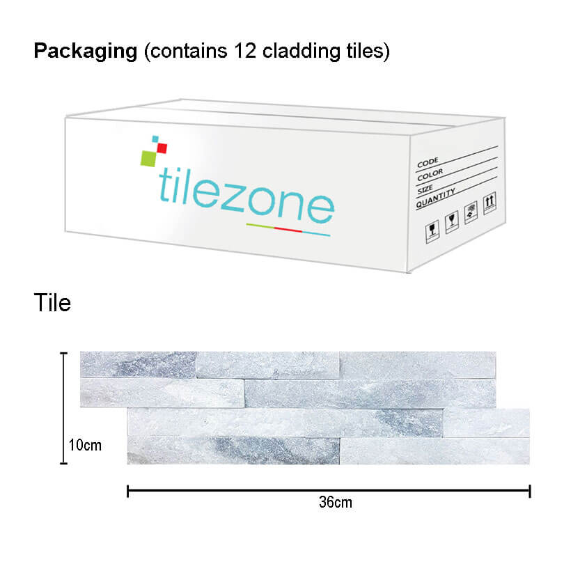 Ice White Split Face Mosaic Tile (Sample)