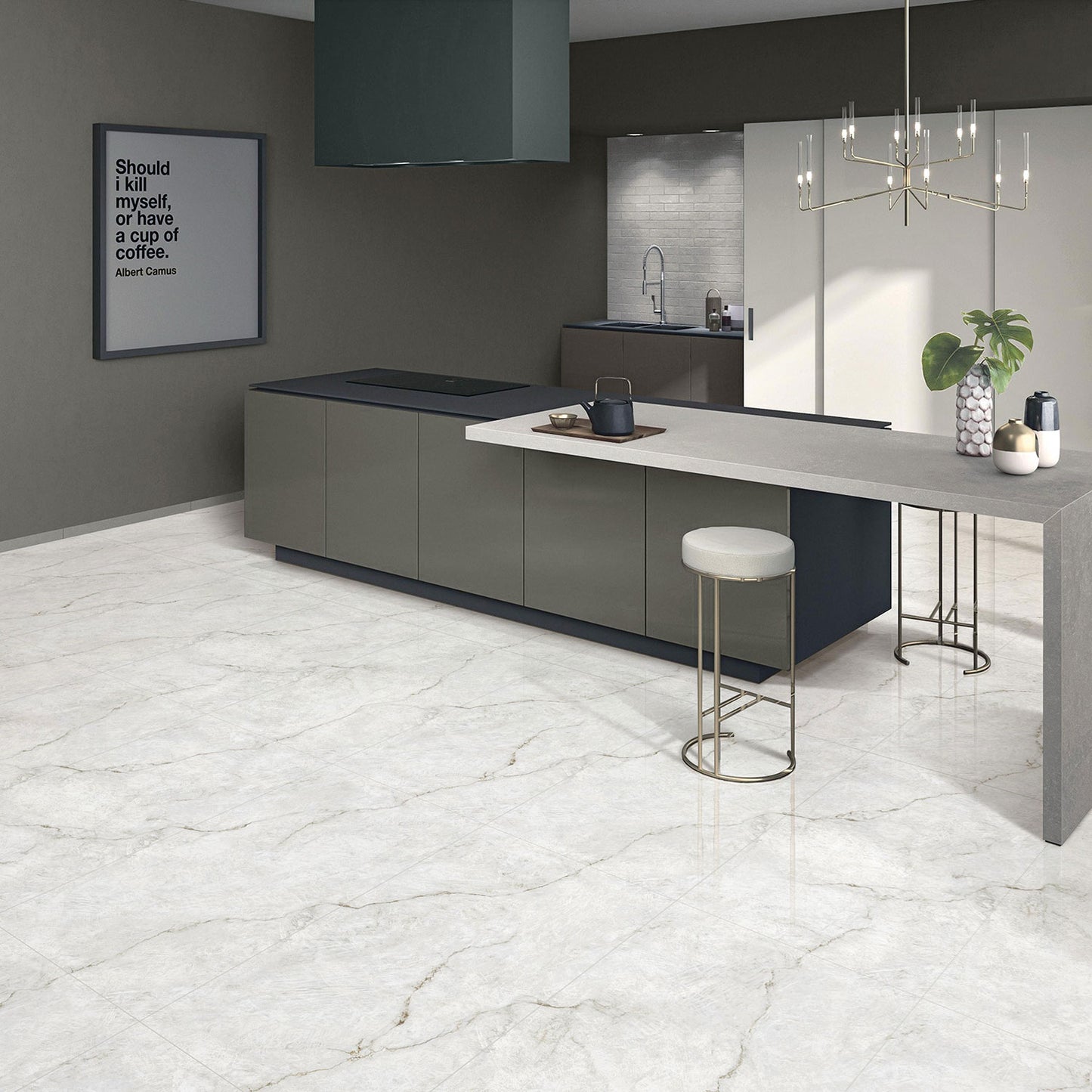 Iceberg Polished Porcelain Marble Onyx Effect Tile