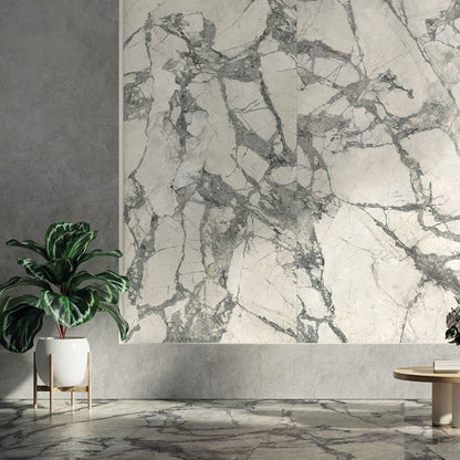 Ovvio Invisible Grey Marble Effect Matt Finish Porcelain Tile
