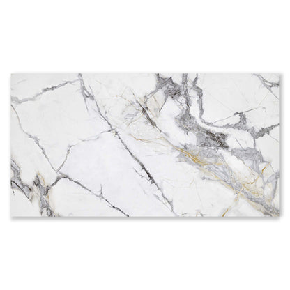 Invisible White Marble Effect Polished Porcelain Tile
