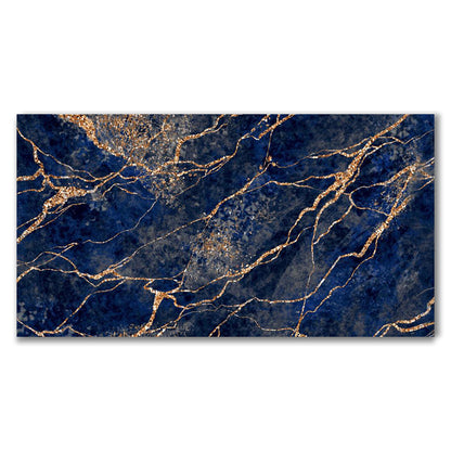Luxor Golden Sapphire Blue Marble Effect Polished Porcelain Tile (Sample)