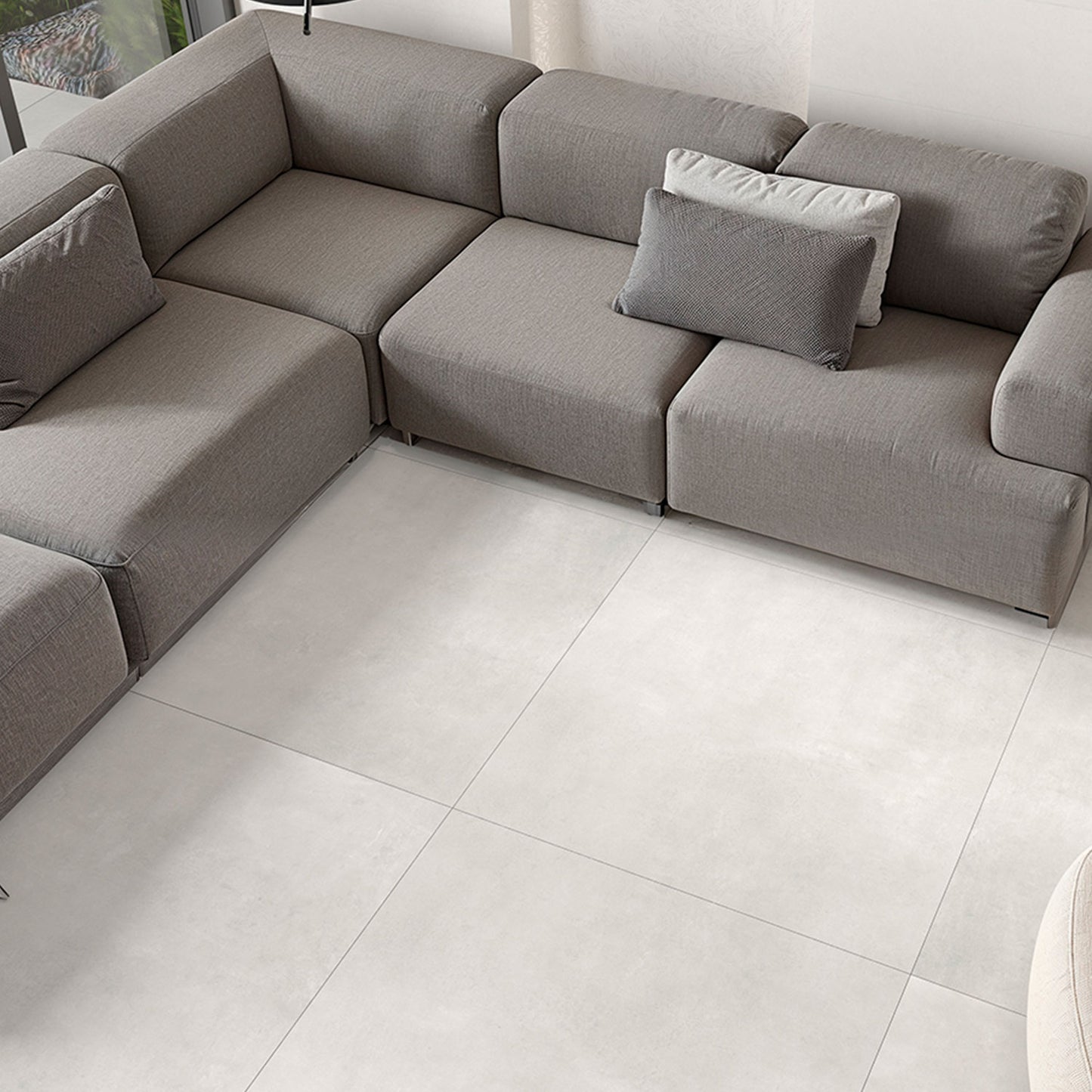 Maison White Matt Stone Effect Wall & Floor Porcelain Tile