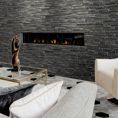 Marmi Black Split Face Effect Tile