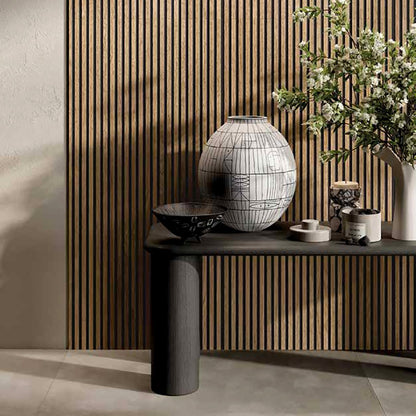 Maverick Canne Ecru Black Wooden Slat Effect Porcelain Tile