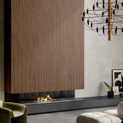 Maverick Canne Nut Black Wooden Slat Effect Porcelain Tile (Sample)