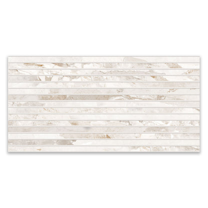 Milled Blend White Matt Finish Marble Effect Decor Tile