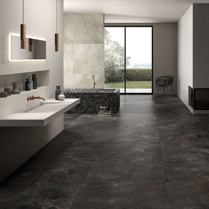 Black Diamond Stone Effect Wall & Floor Porcelain Tile