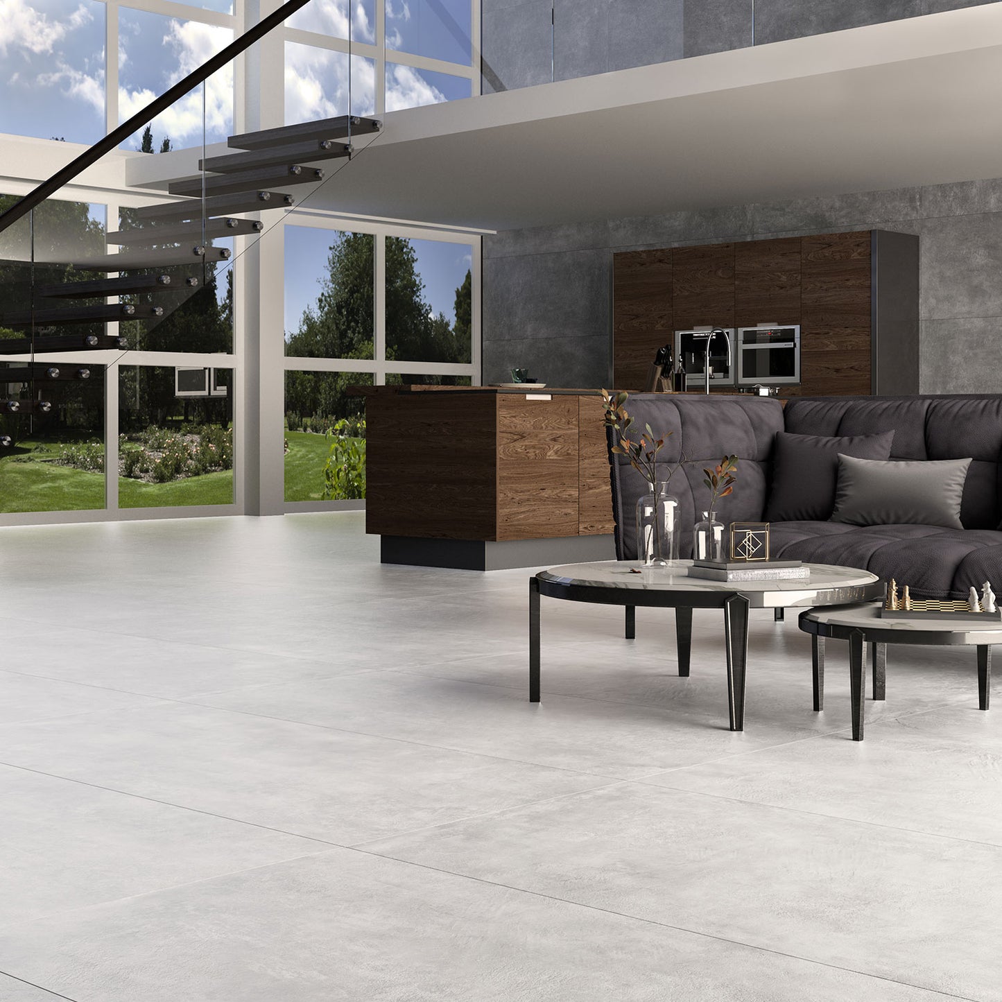 Ovvio Newton White Cement Effect Matt Finish Porcelain Tiles