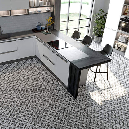 Olympia Grey Matt Finish Pattern Tile
