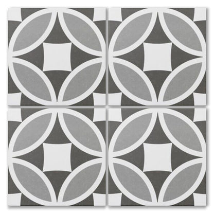Olympia Grey Matt Finish Pattern Tile