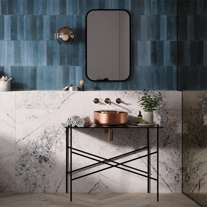Opulent Baikal Blue Satin Matt Finish Porcelain Tile (Sample)