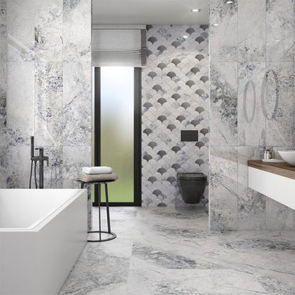 Opulent Baikal Blue Satin Matt Finish Porcelain Tile (Sample)