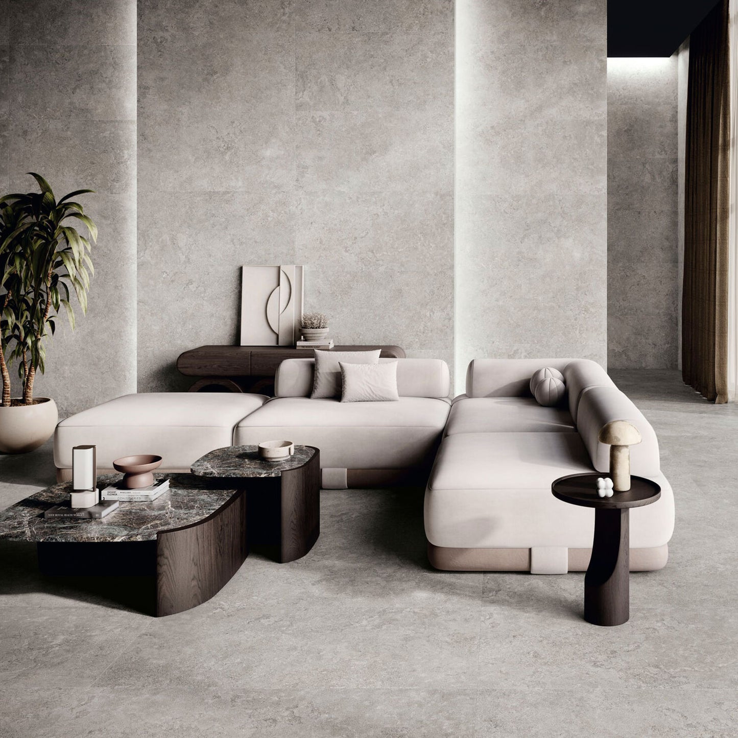 Orion Grey Matt Stone Effect Wall & Floor Porcelain Tile