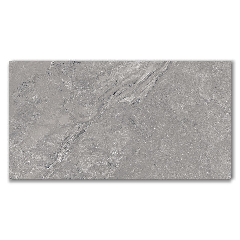 Ornate Grey Polished Porcelain Wall And Floor Tiles (Sample)