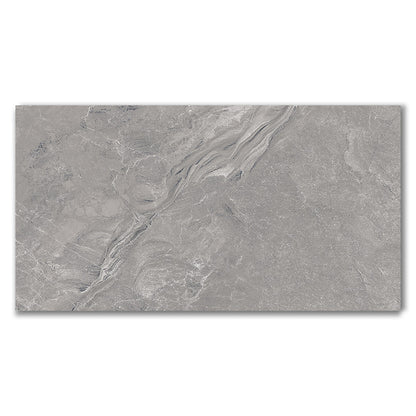 Ornate Grey Polished Porcelain Wall And Floor Tiles (Sample)