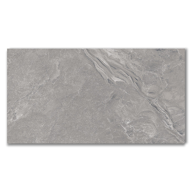 Ornate Grey Polished Porcelain Wall And Floor Tiles (Sample)