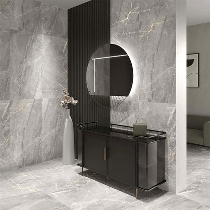Ovvio Charme Grey Marble Effect Matt Finish Porcelain Tile (Sample)