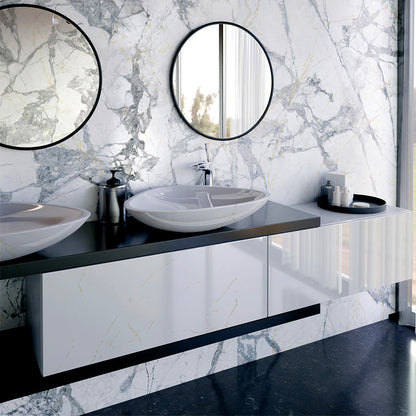 Ovvio Invisible Grey Marble Effect Matt Finish Porcelain Tile (Sample)