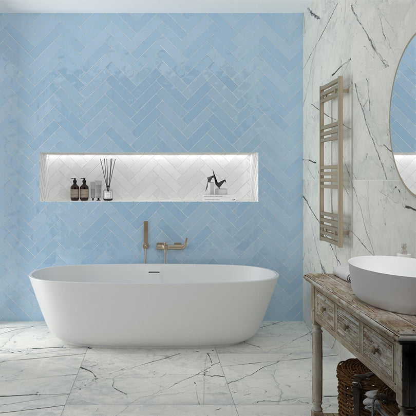 Ovvio Light Calacatta Satin Matt Finish Porcelain Tile (Sample)