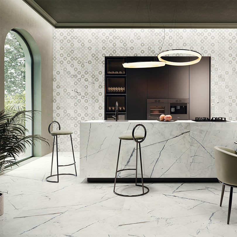 Ovvio Light Calacatta Satin Matt Finish Porcelain Tile (Sample)