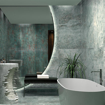 Ovvio Metal Sea Green Lapatto Matt Finish Porcelain Tile