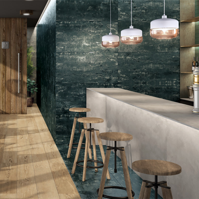 Ovvio Metal Sea Green Lapatto Matt Finish Porcelain Tile