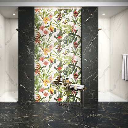 Ovvio Night Lux Black and Gold Marble Effect Matt Porcelain Tile (Sample)