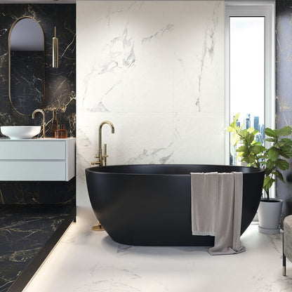 Ovvio Night Lux Black and Gold Marble Effect Matt Porcelain Tile (Sample)