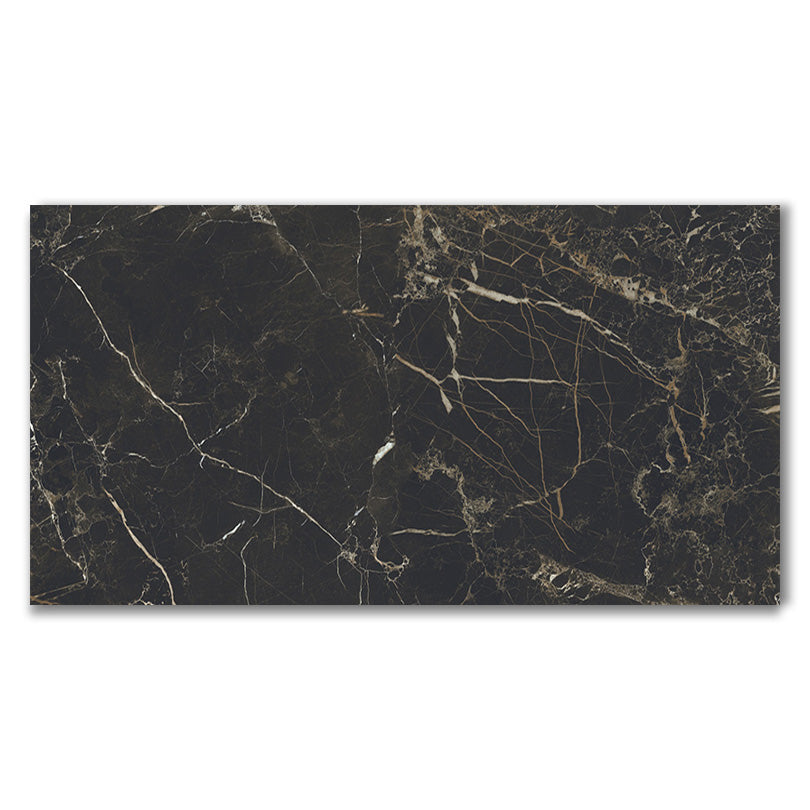 Ovvio Night Lux Black and Gold Marble Effect Matt Porcelain Tile (Sample)