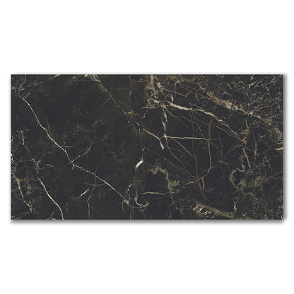 Ovvio Night Lux Black and Gold Marble Effect Matt Porcelain Tile (Sample)