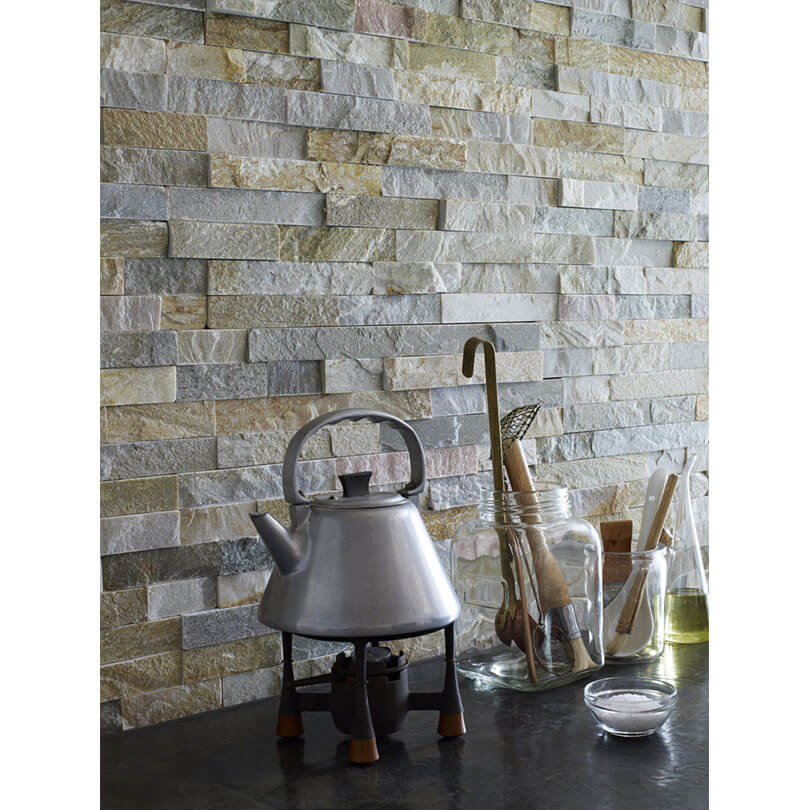 Oyster Random Beige Brick Split Face Mosaic Tile (Sample)