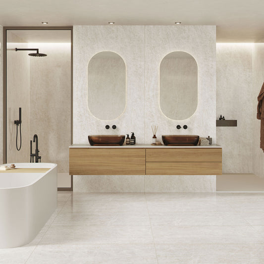 Palace White Silk Matt Finish Onyx Effect Porcelain Tile