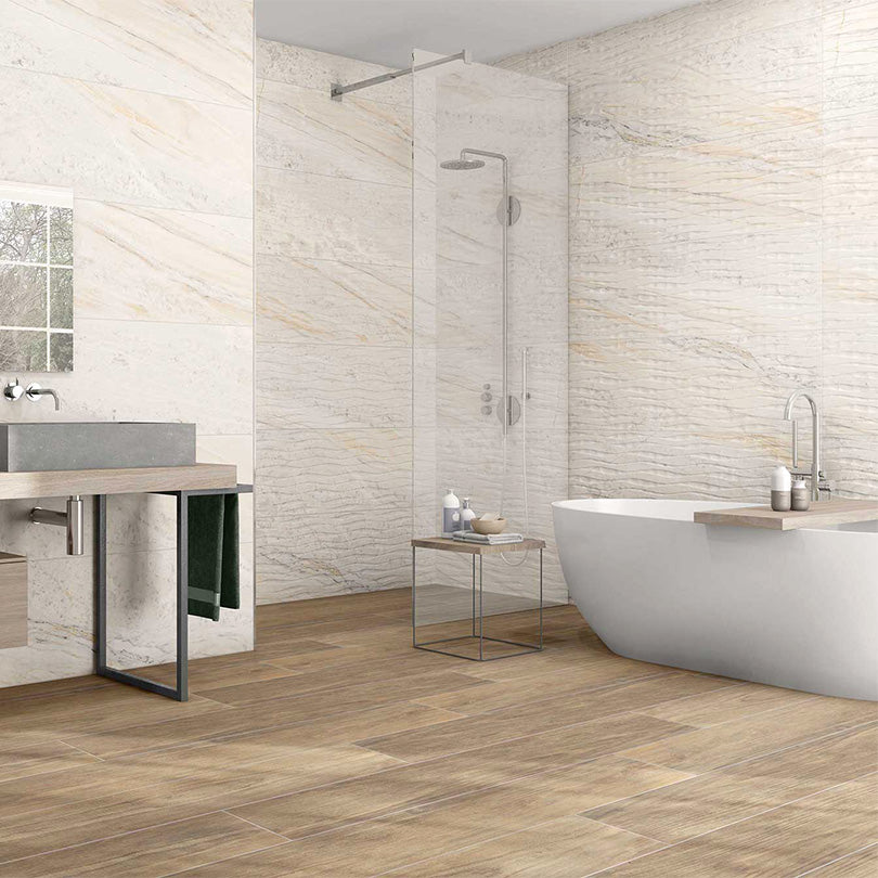 Portentous Veneto Pearl Relieve Marble Effect Matt Finish Porcelain Tile