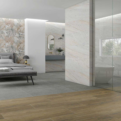 Portentous Veneto Pearl Marble Effect Matt Finish Porcelain Tile