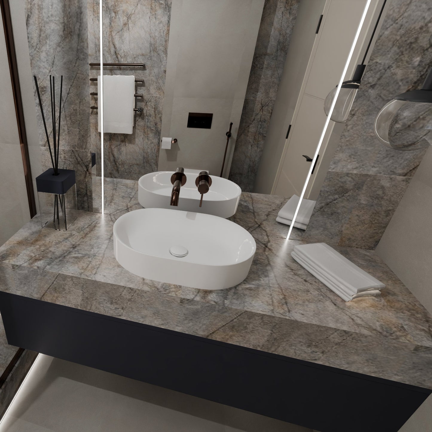 Rainforest Natural Marble Effect Matt Porcelain Tile