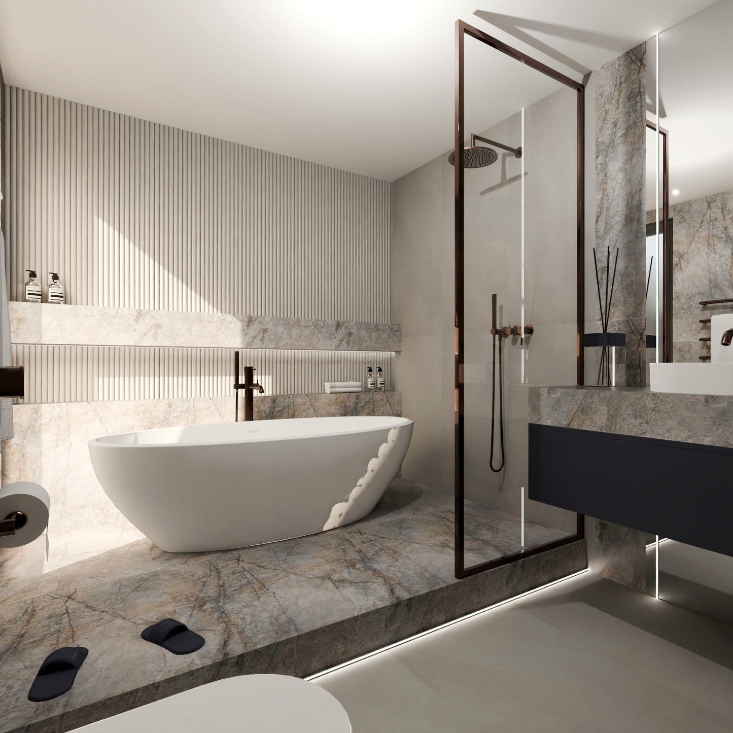Rainforest Natural Marble Effect Matt Porcelain Tile