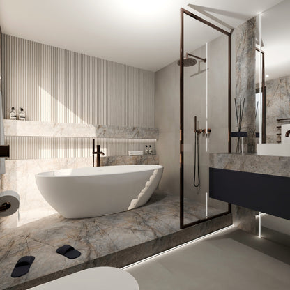 Rainforest Natural Marble Effect Matt Porcelain Tile