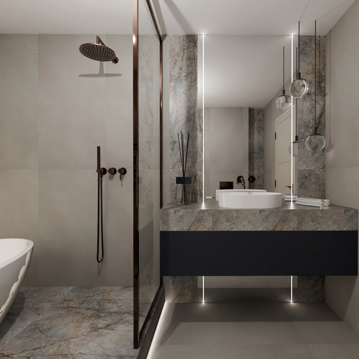 Rainforest Natural Marble Effect Matt Porcelain Tile