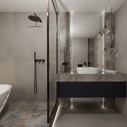 Rainforest Natural Marble Effect Matt Porcelain Tile