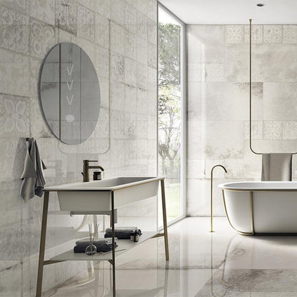Designo Narciso Argento Polished Porcelain Tile