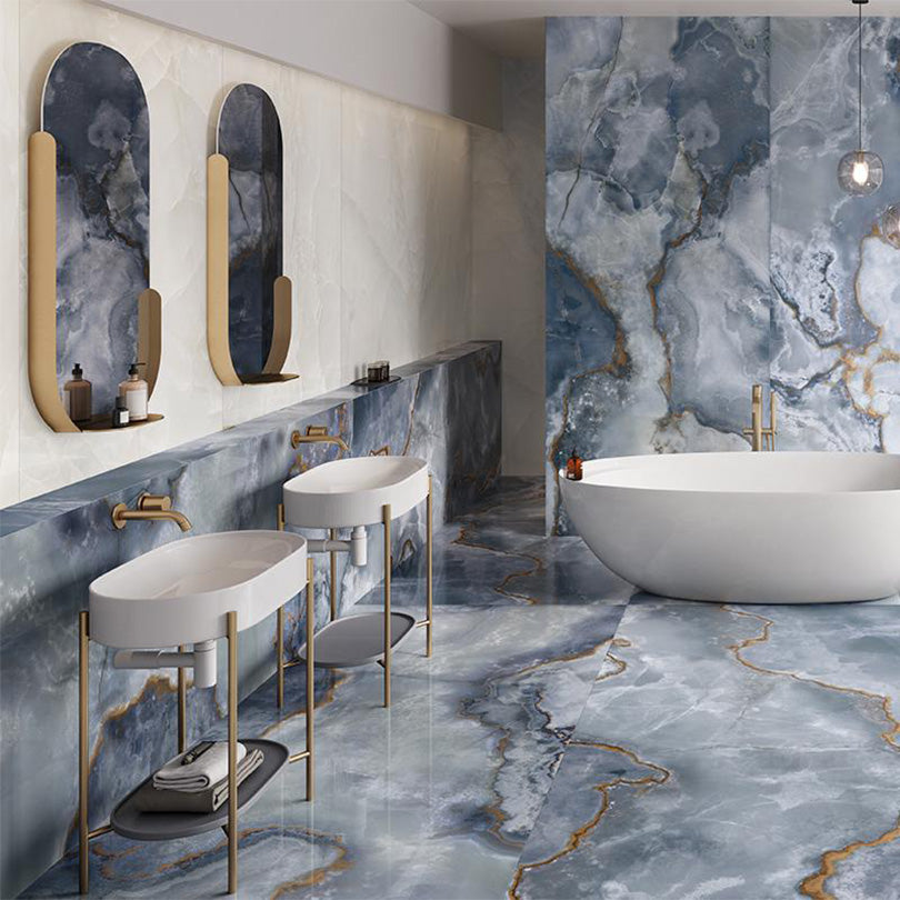 Marmo Onyx Blue Polished Porcelain Tile