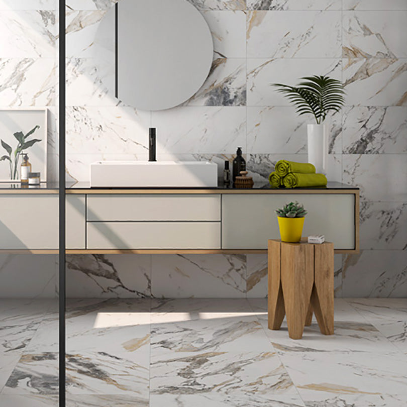 Designo Tinenza Marble Effect Polished Porcelain Tile (Sample)