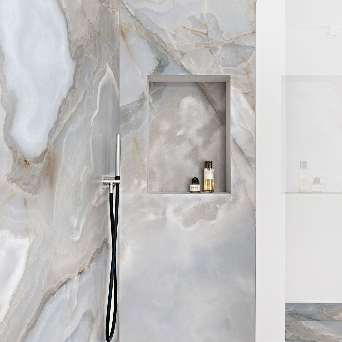 Reve Bleu Onyx Effect Polished Porcelain 600x1200 Tile