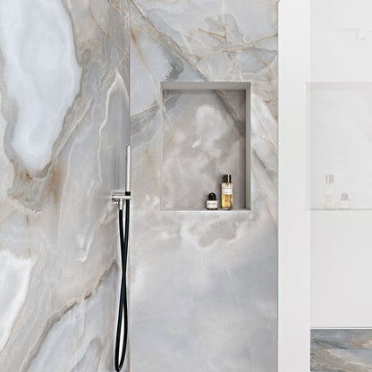Reve Bleu Onyx Effect Polished Porcelain 600x1200 Tile