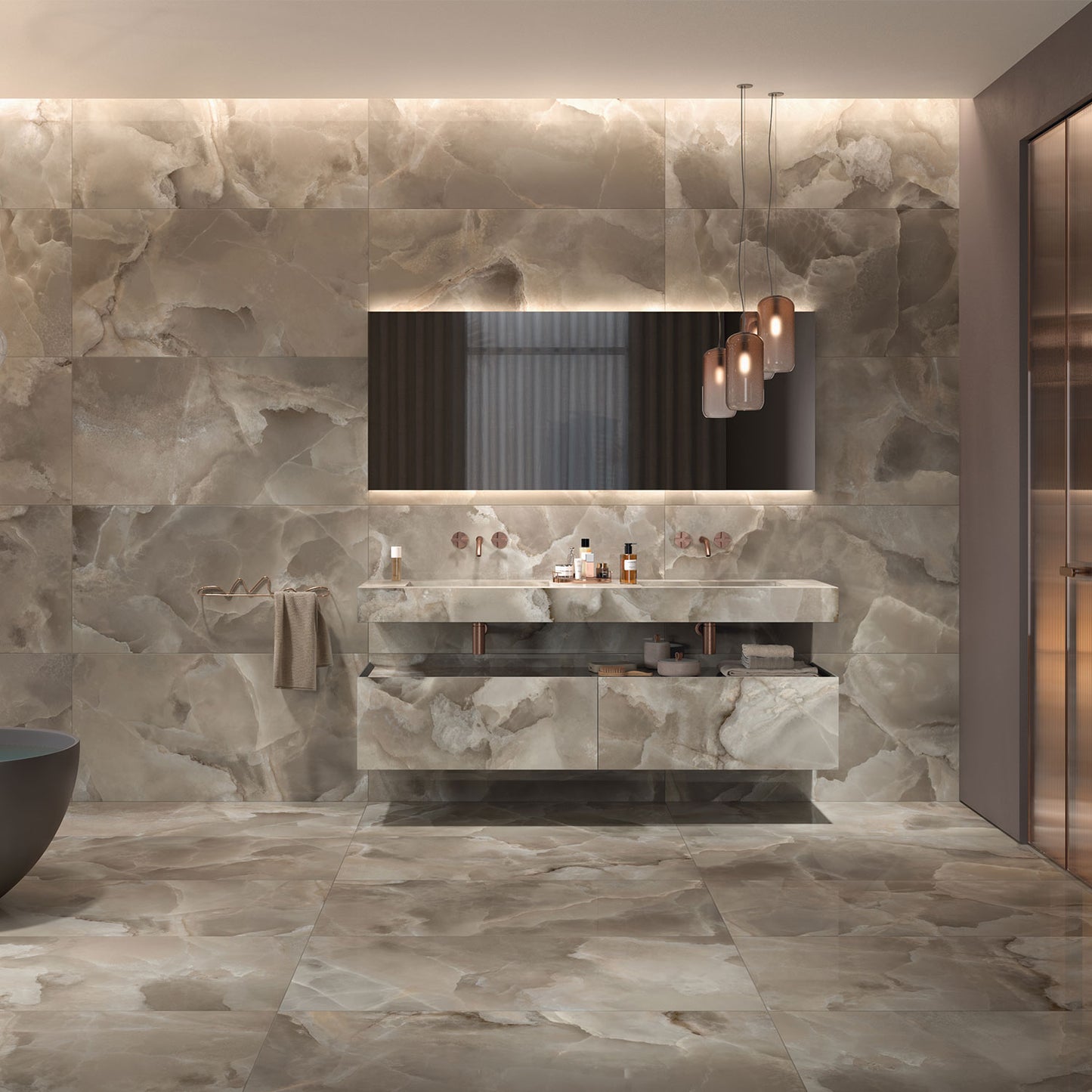 Onyce Choco Silk Matt Finish Porcelain Tile