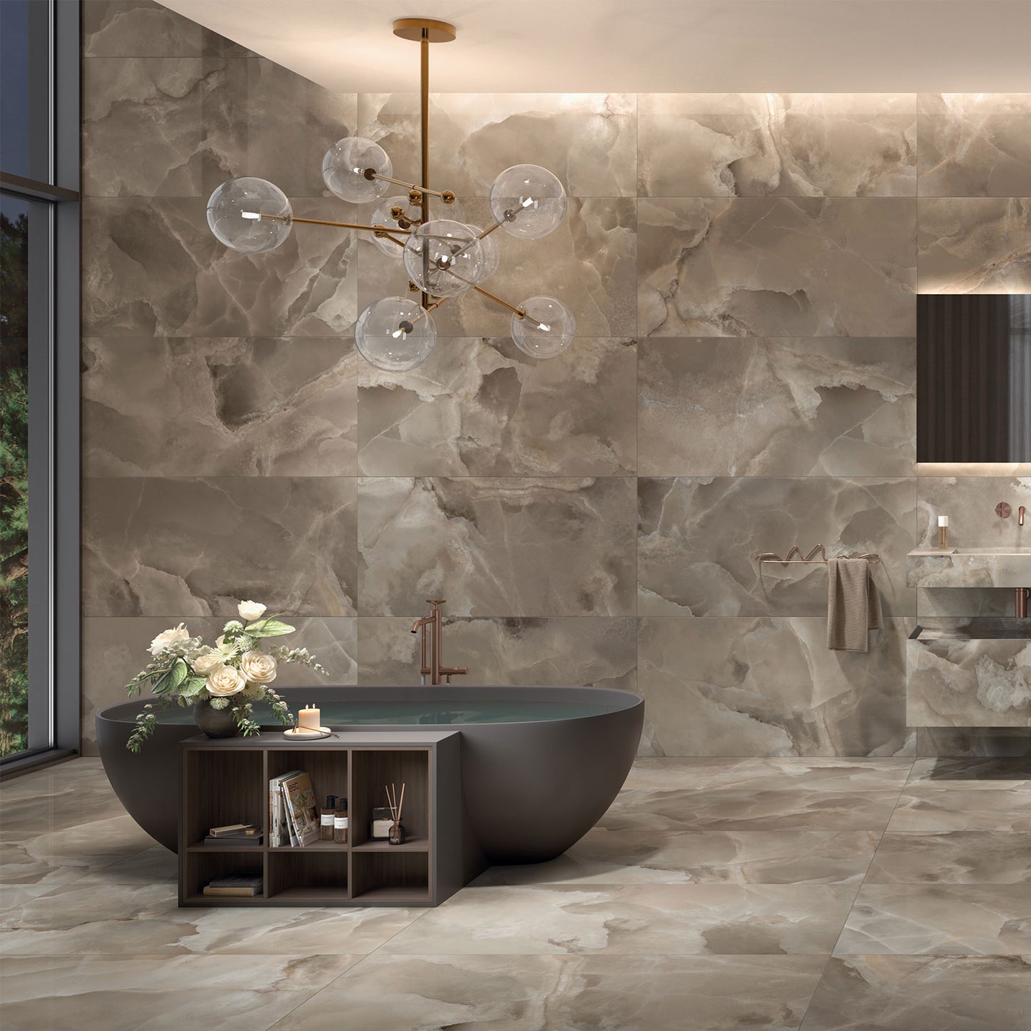 Onyce Choco Silk Matt Finish Porcelain Tile