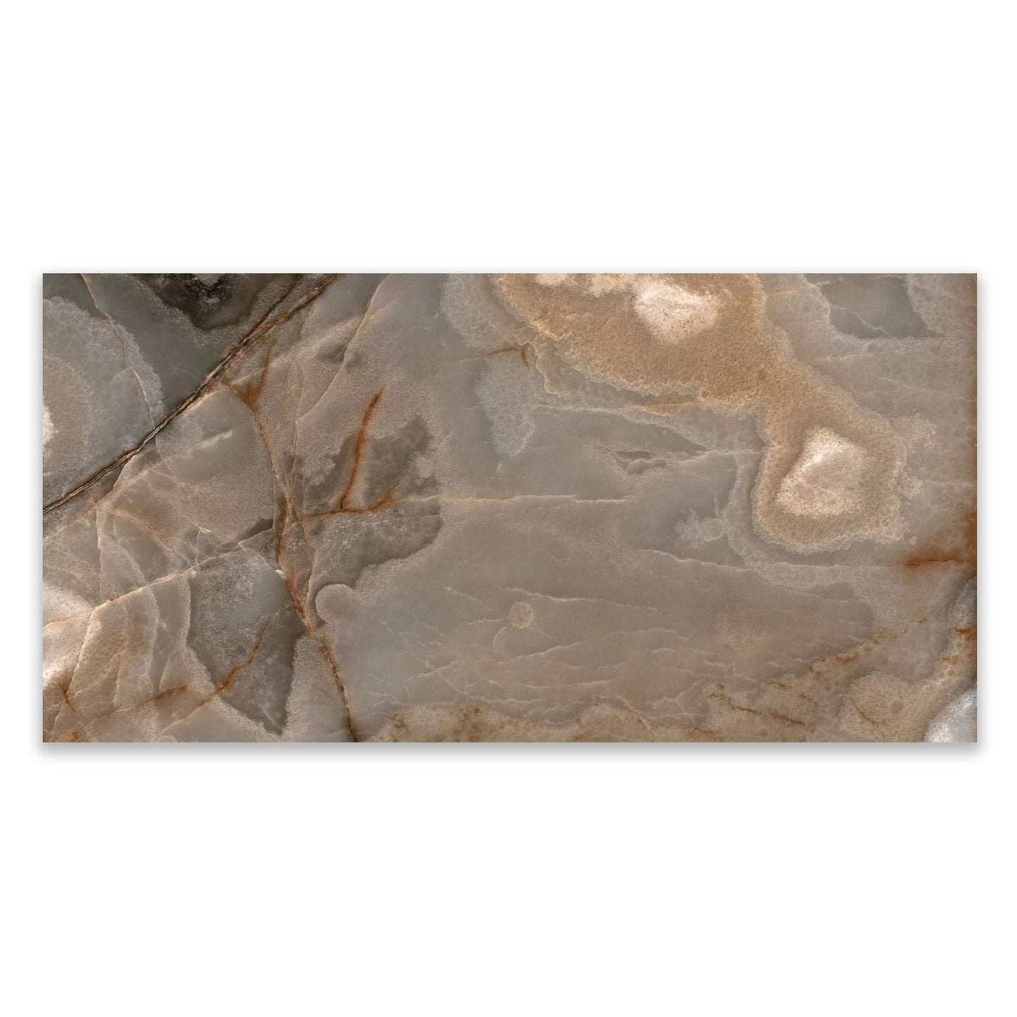 Reve Choco Onyx Effect Polished Porcelain 600x1200 Tile