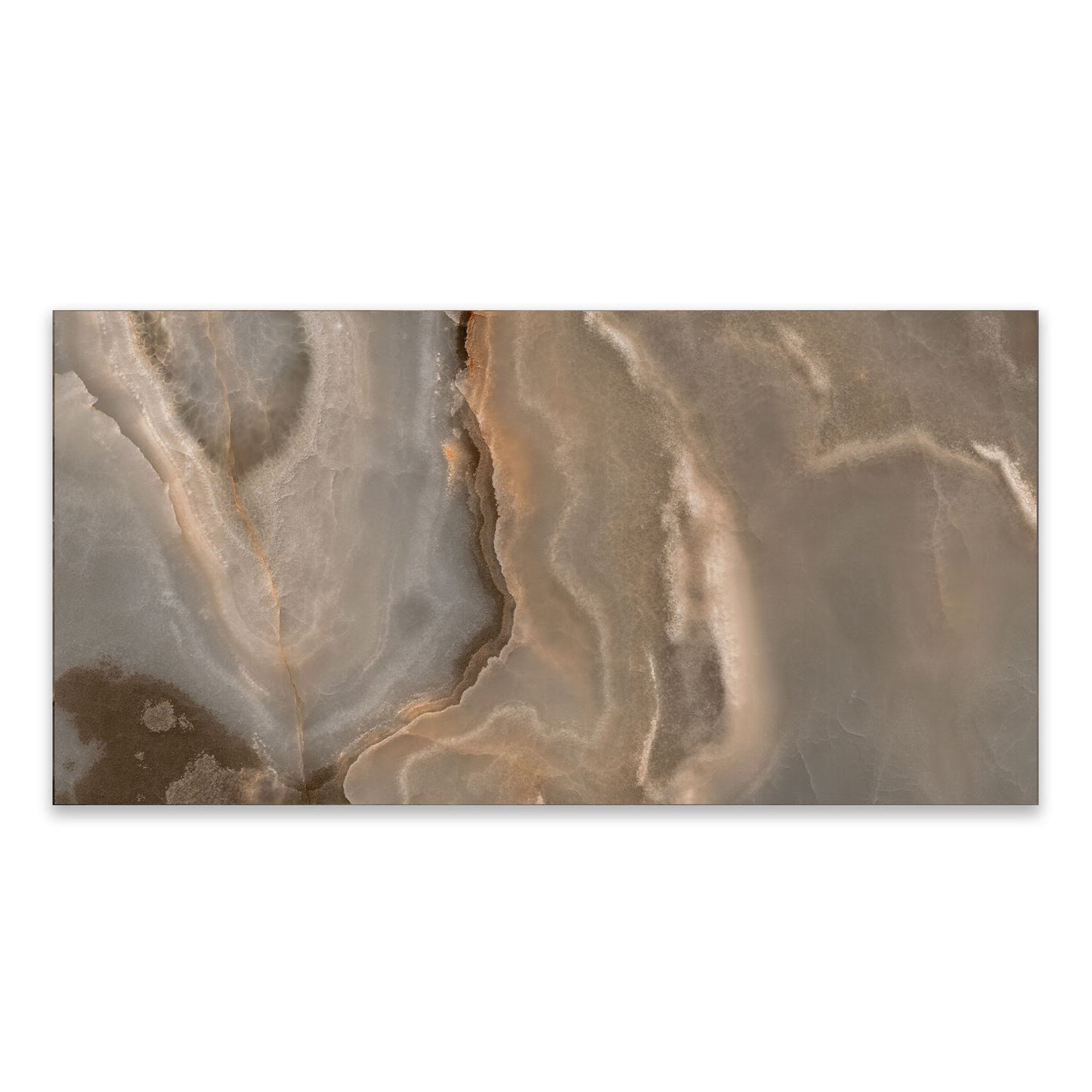 Reve Choco Onyx Effect Polished Porcelain 600x1200 Tile